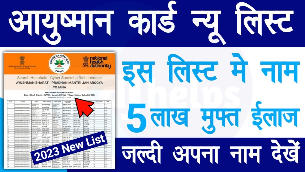 Ayushman Bharat Yojana New List 2023