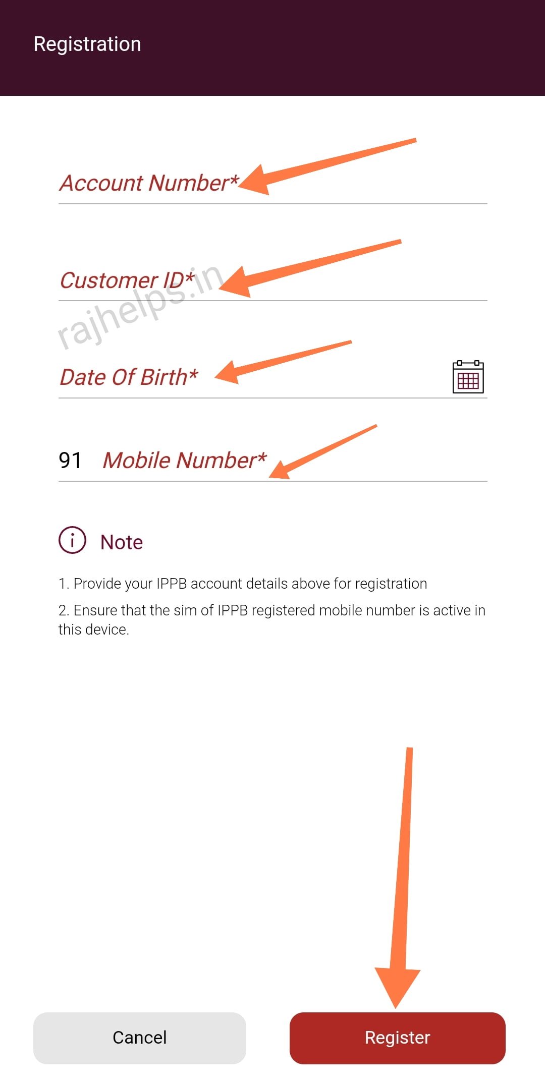 IPPB Mobile Banking Registration Online