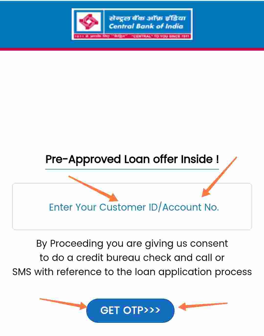 Central Bank of India Pre Approved Personal Loan