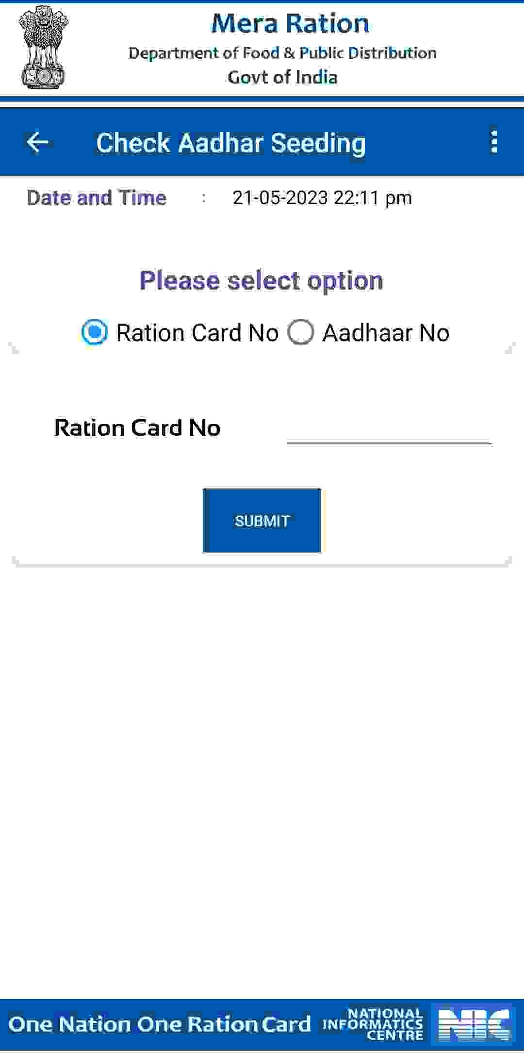 Ration Card Aadhar Link Check