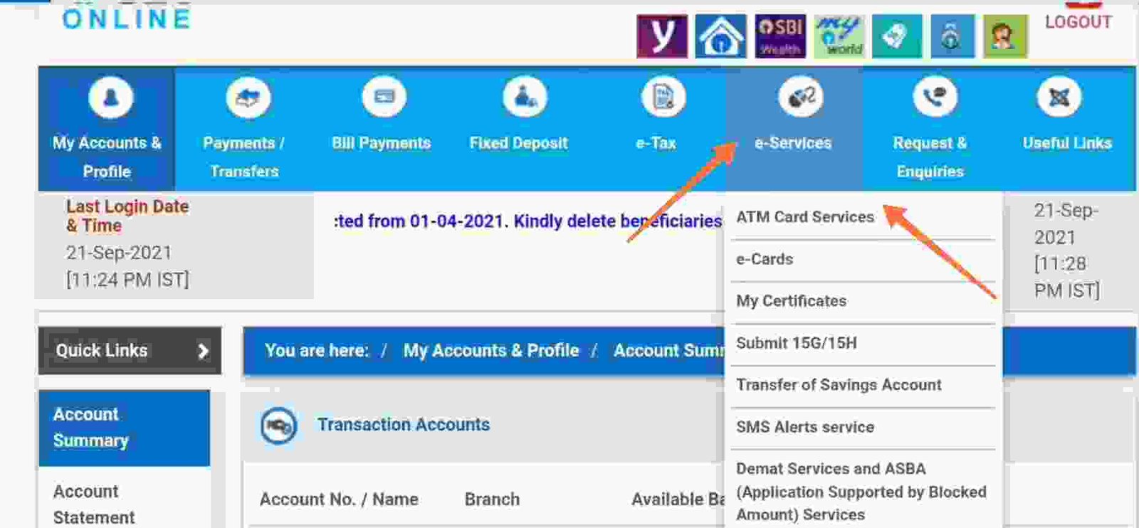 SBI ATM Card Apply Online