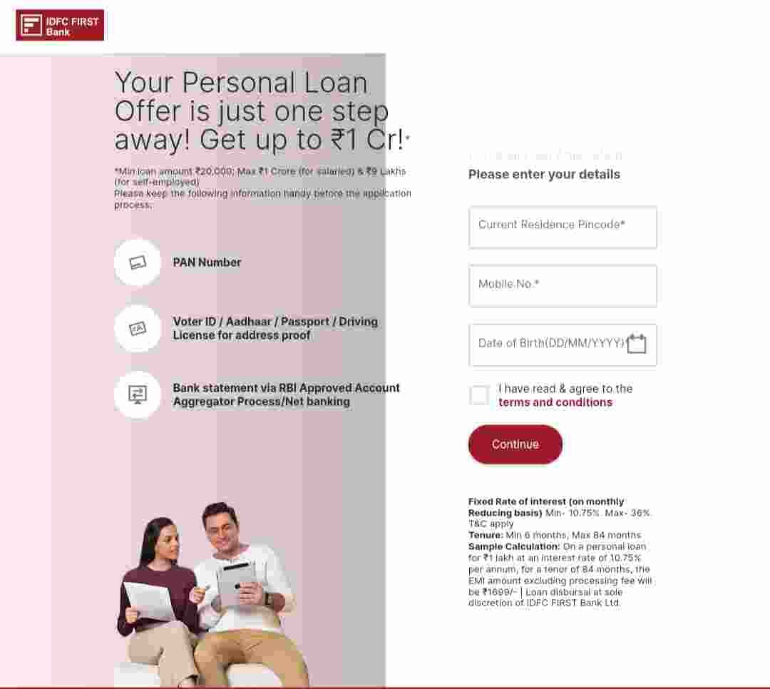 IDFC Personal Loan Apply 2024