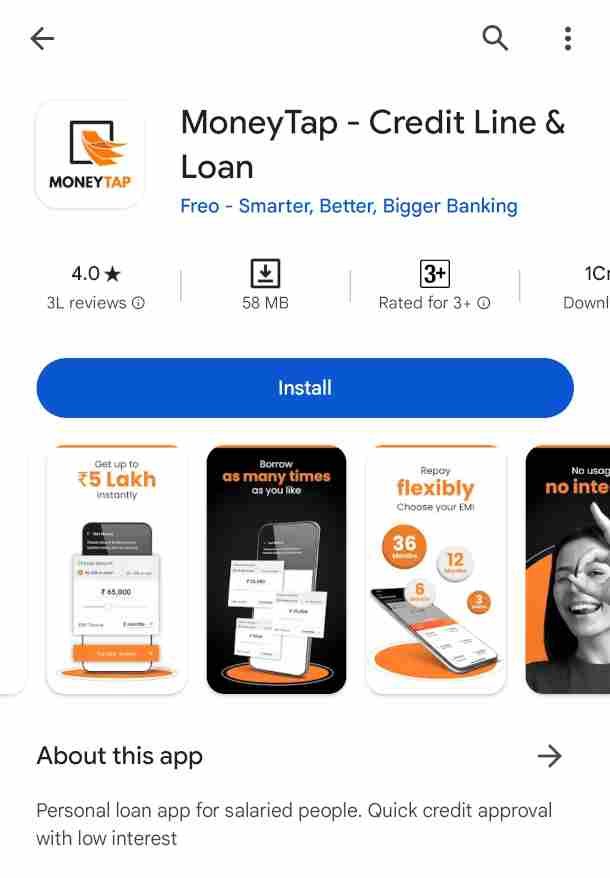 MoneyTap Personal Loan Apply