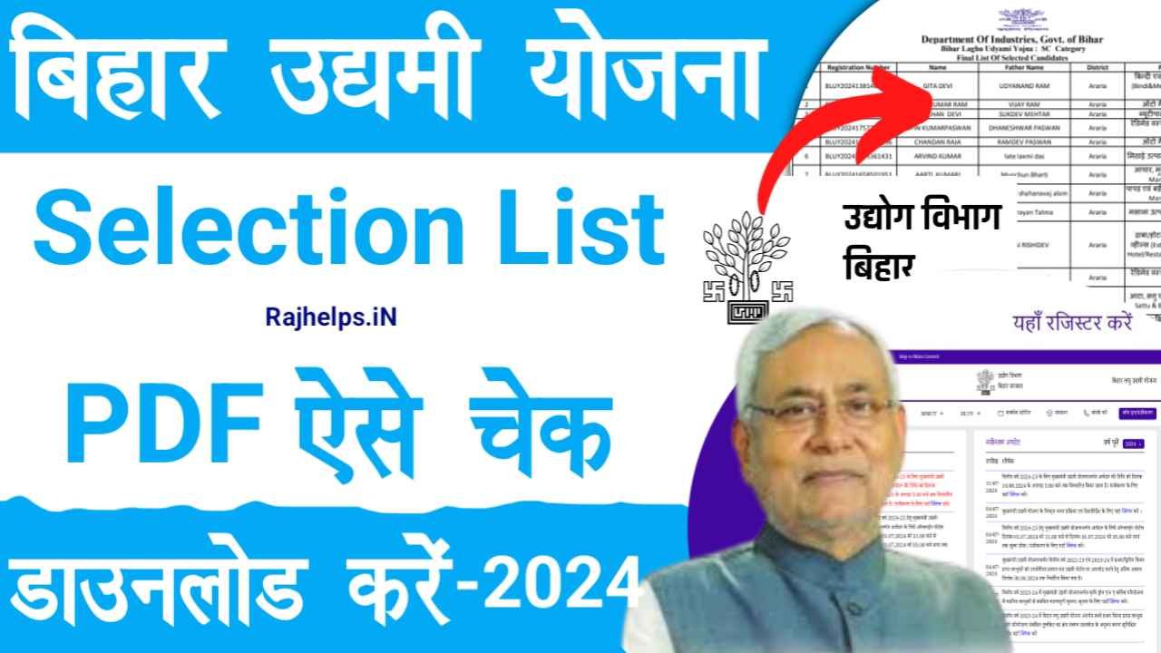 Bihar Udyami Yojana Selection List 2024