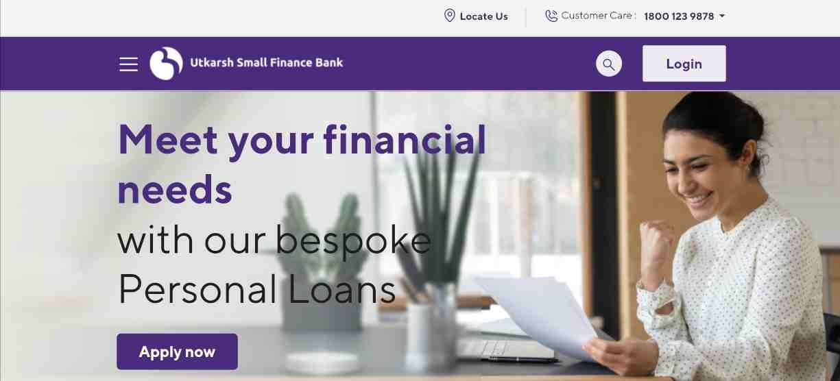 Utkarsh Small Finance Bank Loan Apply