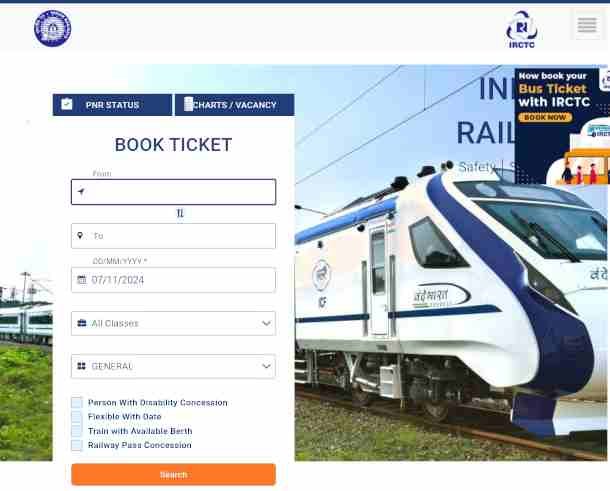 IRCTC Tatkal Tatkal Booking