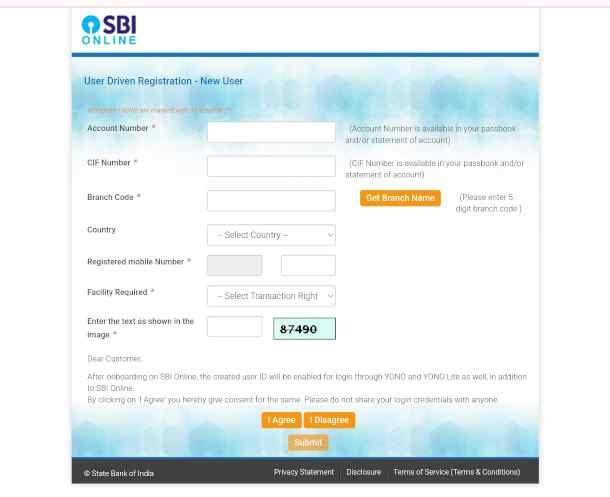 SBI Internet Banking Registration