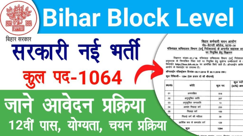 Bihar Block Level Vacancy 2025