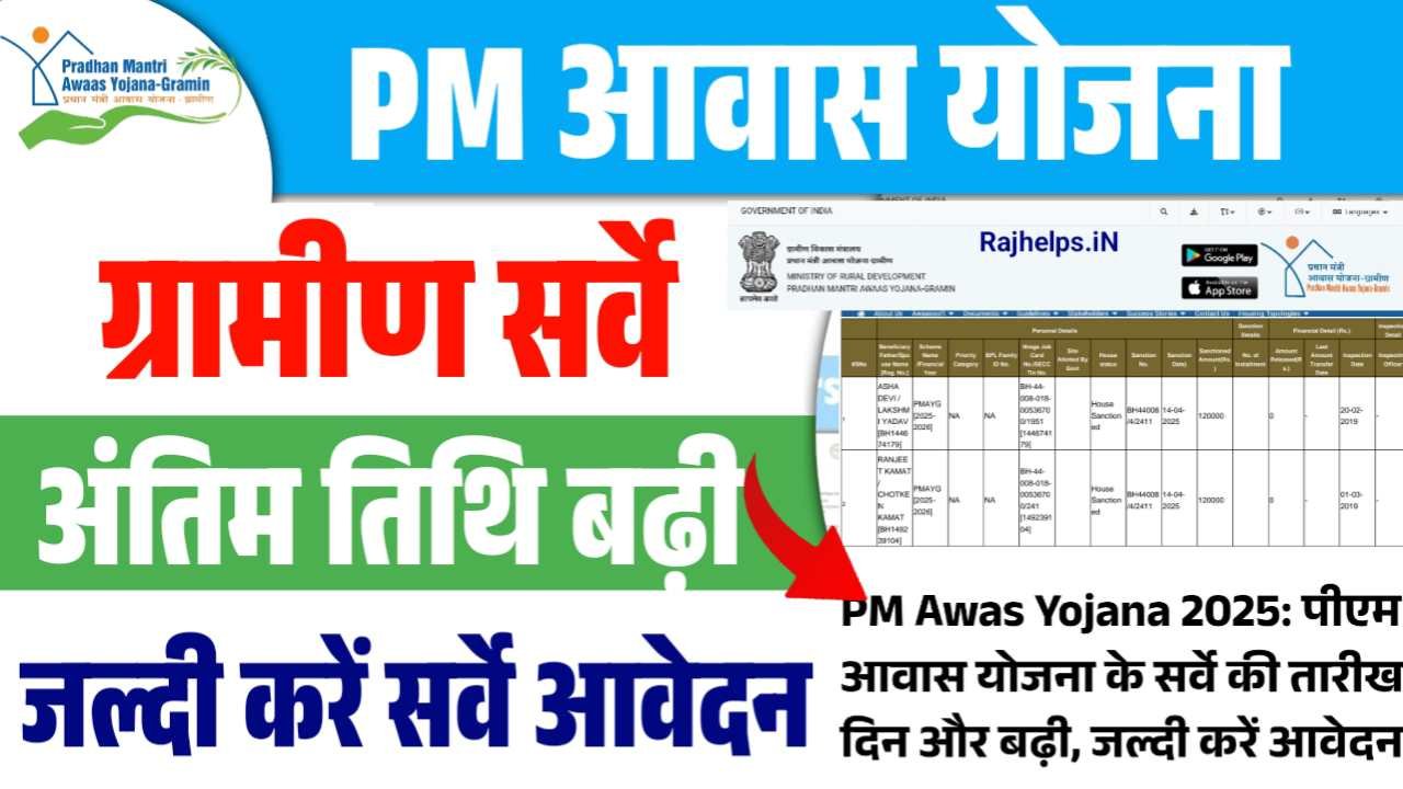PM Awas Yojana Gramin Survey Last Date