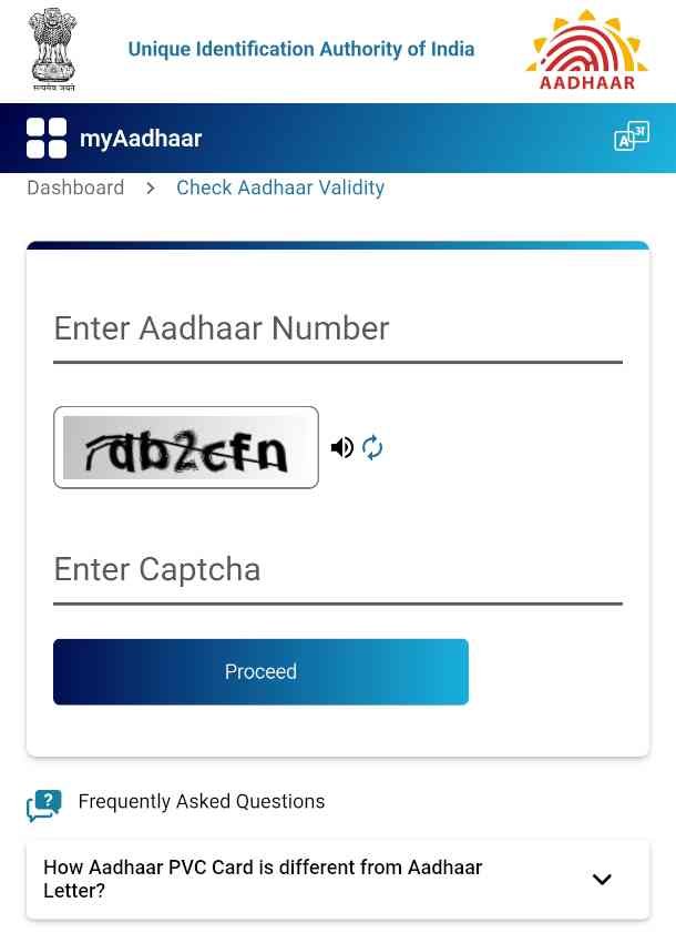 Aadhar Card Mobile Link Check