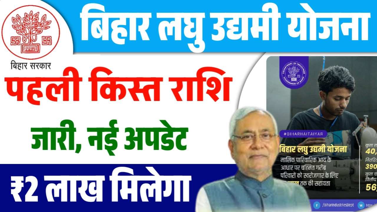 Bihar Laghu Udyami Yojana 2025 1st Kist Date Out