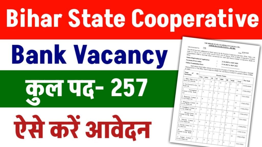 Bihar State Cooperative Bank Vacancy 2025