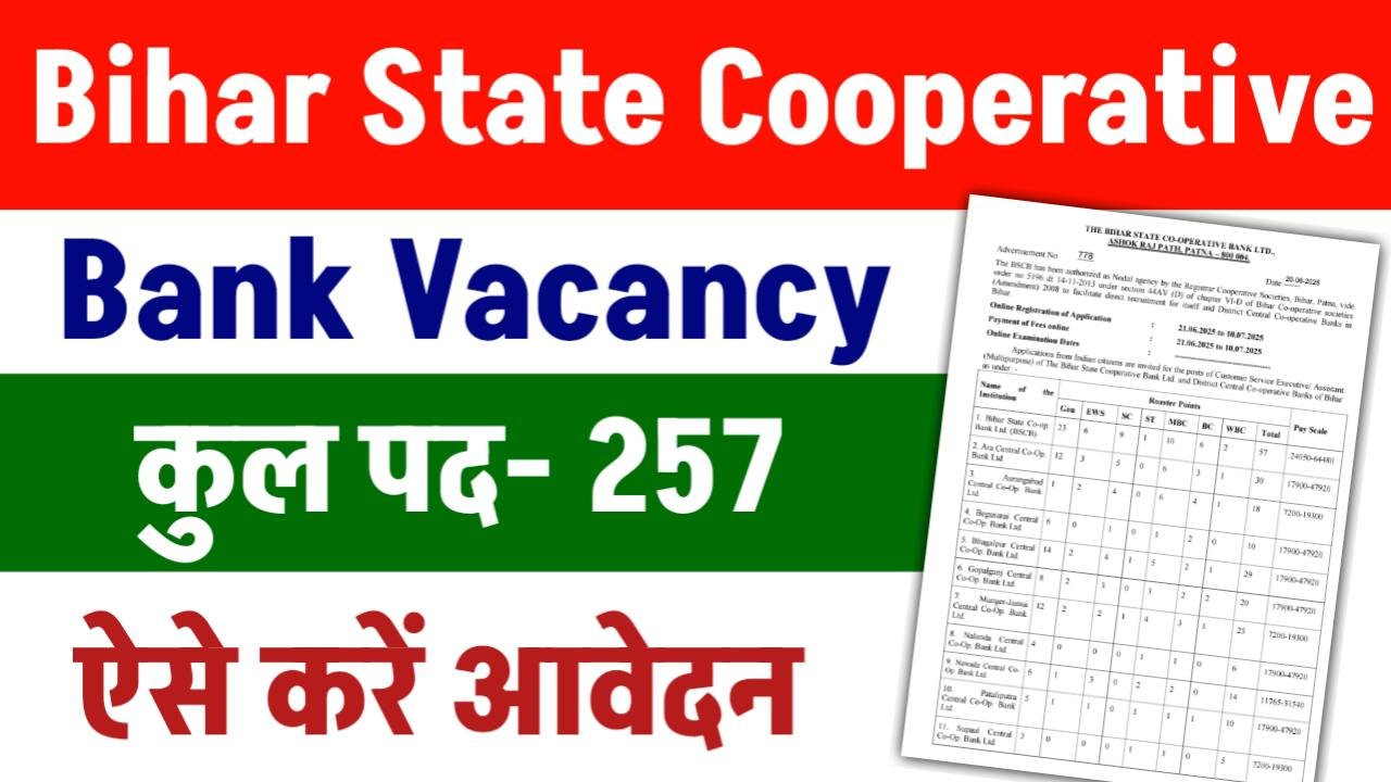 Bihar State Cooperative Bank Vacancy 2025