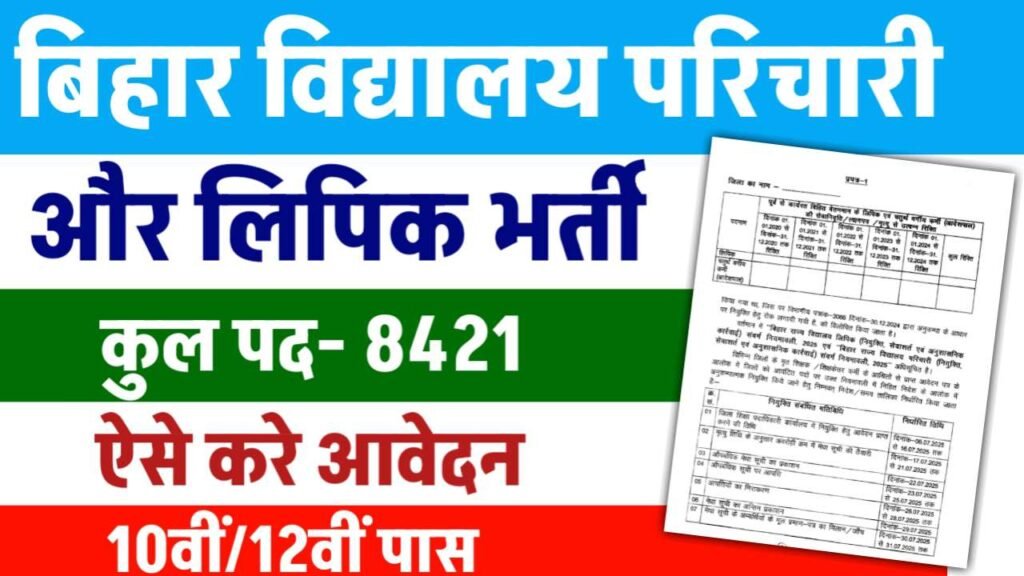 Bihar Vidyalaya Parichari Lipik Vacancy 2025