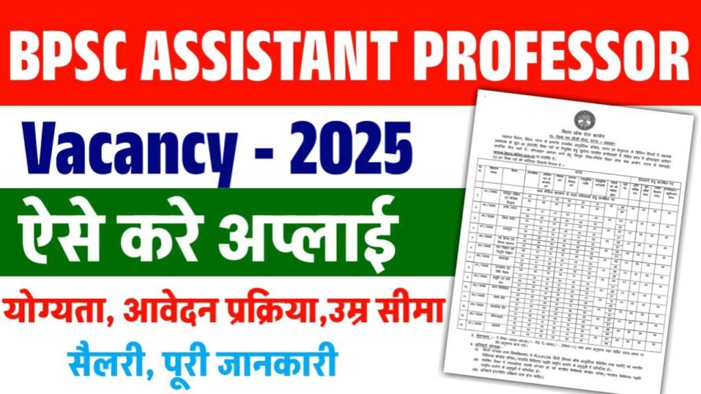 BPSC Assistant Professor Vacancy 2025