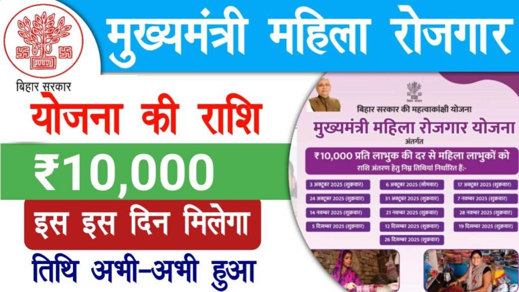 Mahila Rojgar Yojana Payment Release Date Out