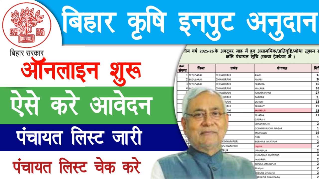 Bihar Krishi Input Anudan Yojana Panchayat List