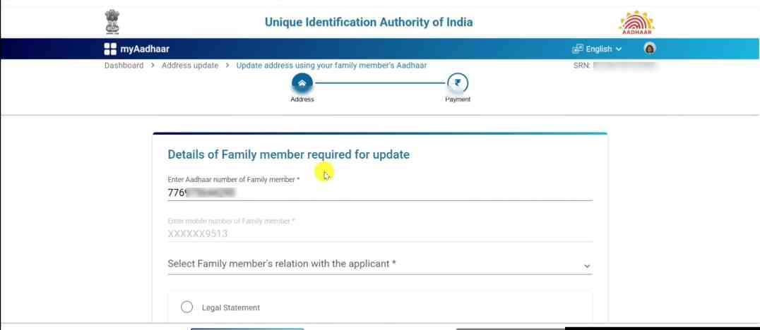 Aadhar Family member based Address Update 2026