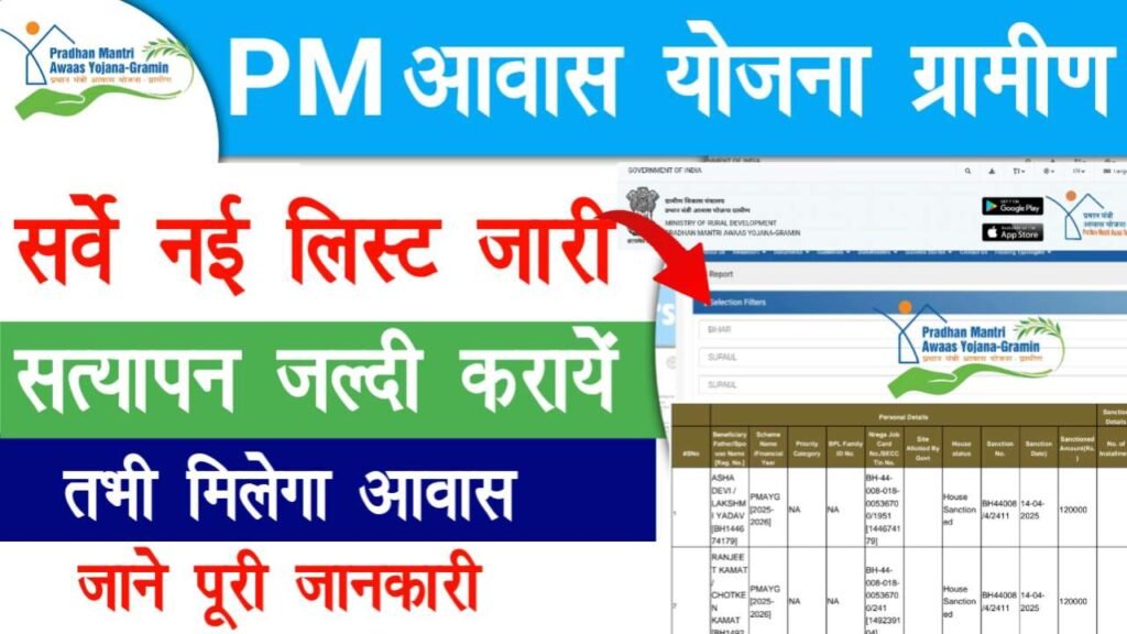 PM Awas Yojana Gramin Survey List Verification