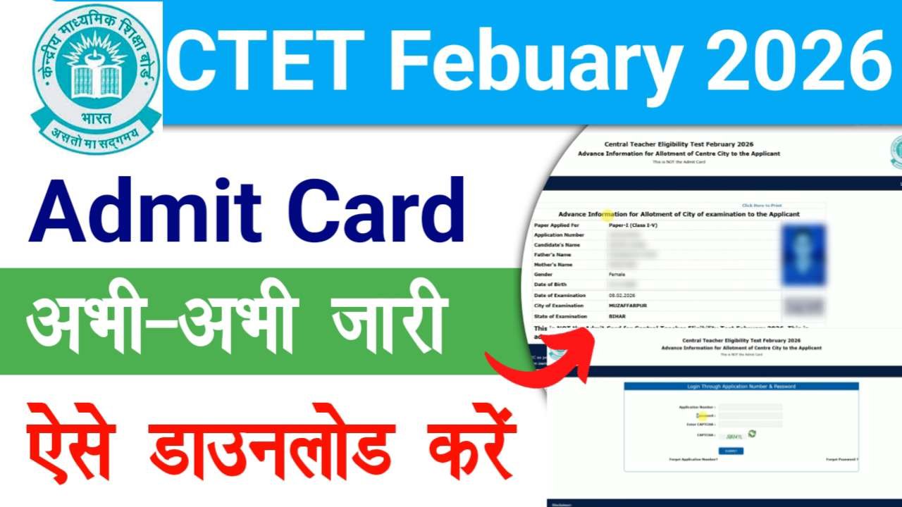 CTET February 2026 Admit Card