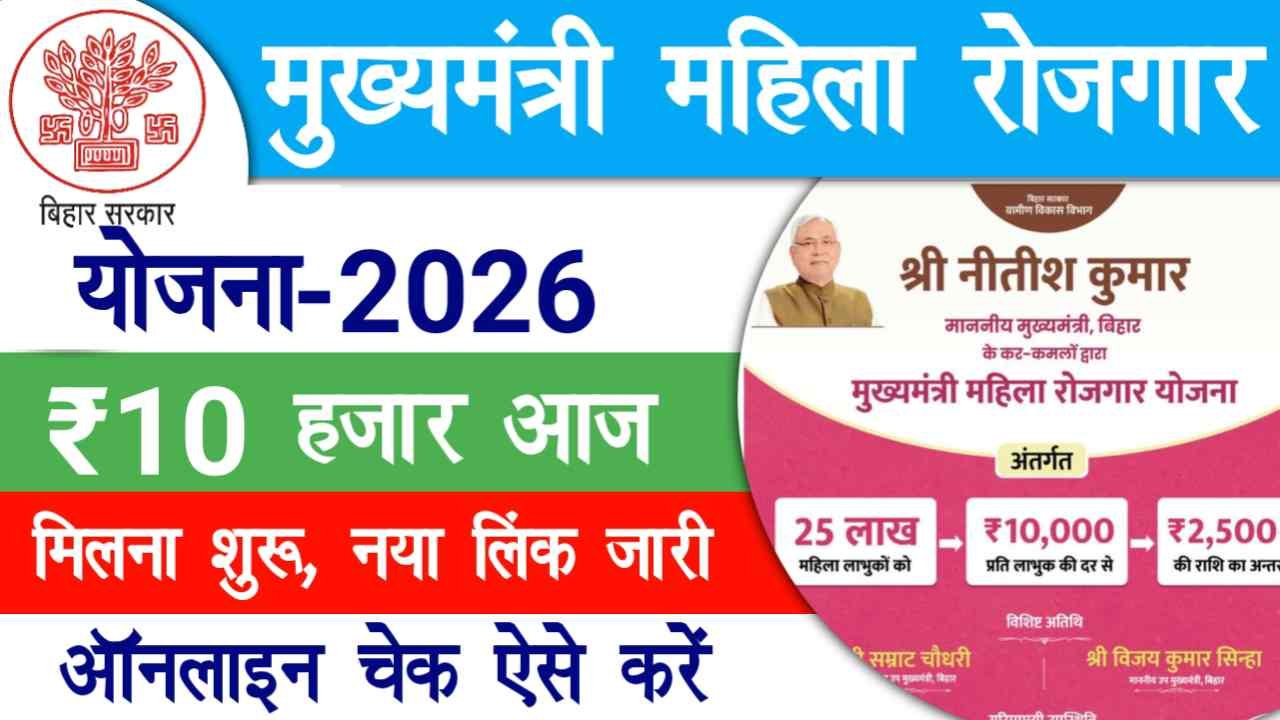 Mukhymantri Mahila Rojgar Yojana Payment Check 2026