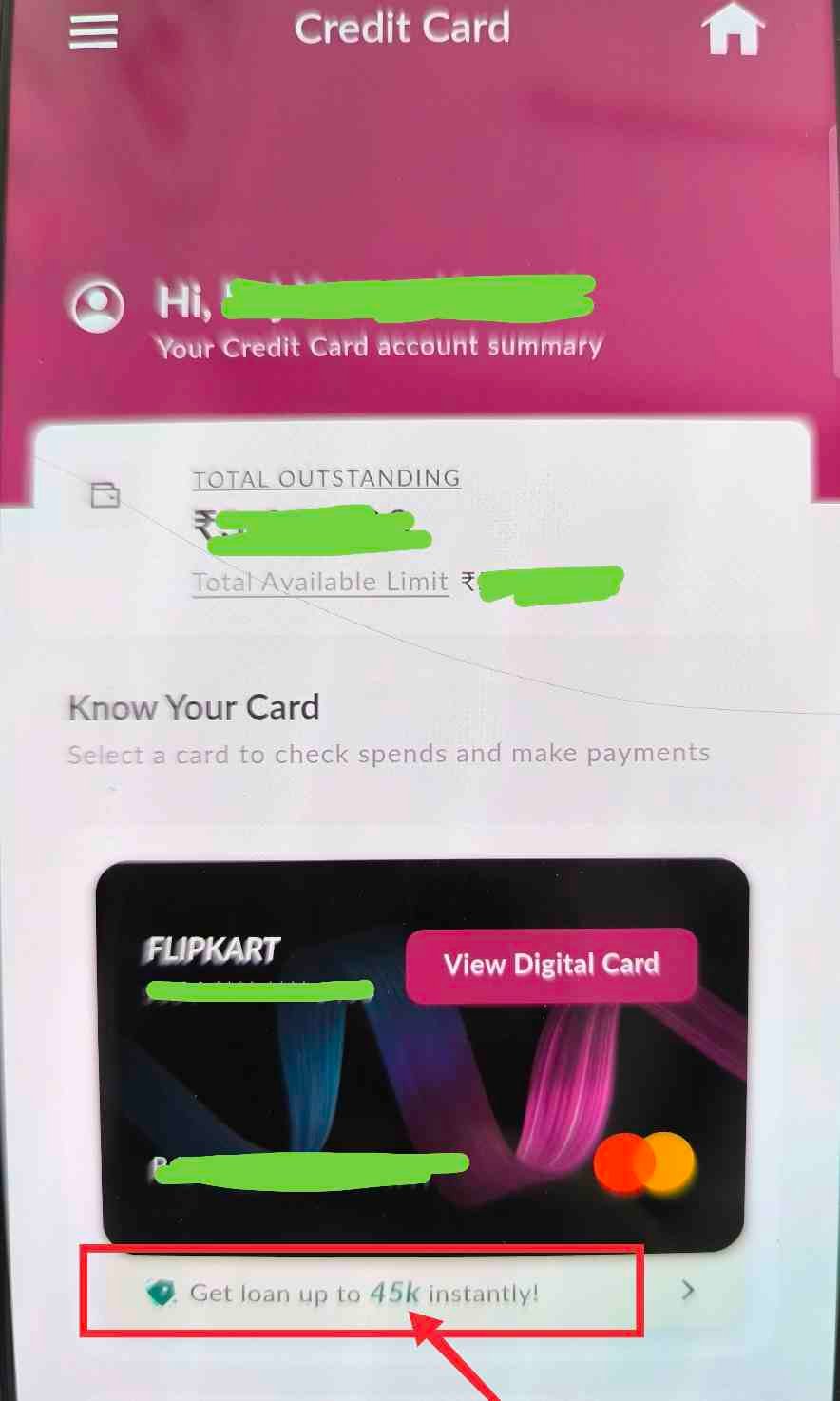 Flipkart Credit Card Pre Approved Personal Loan