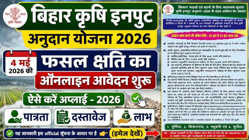 Bihar Krishi Input Anudan Yojana 2026