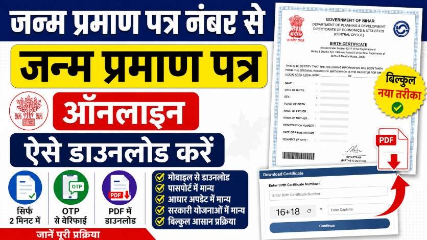 Bihar Birth Certificate Download Online 2026